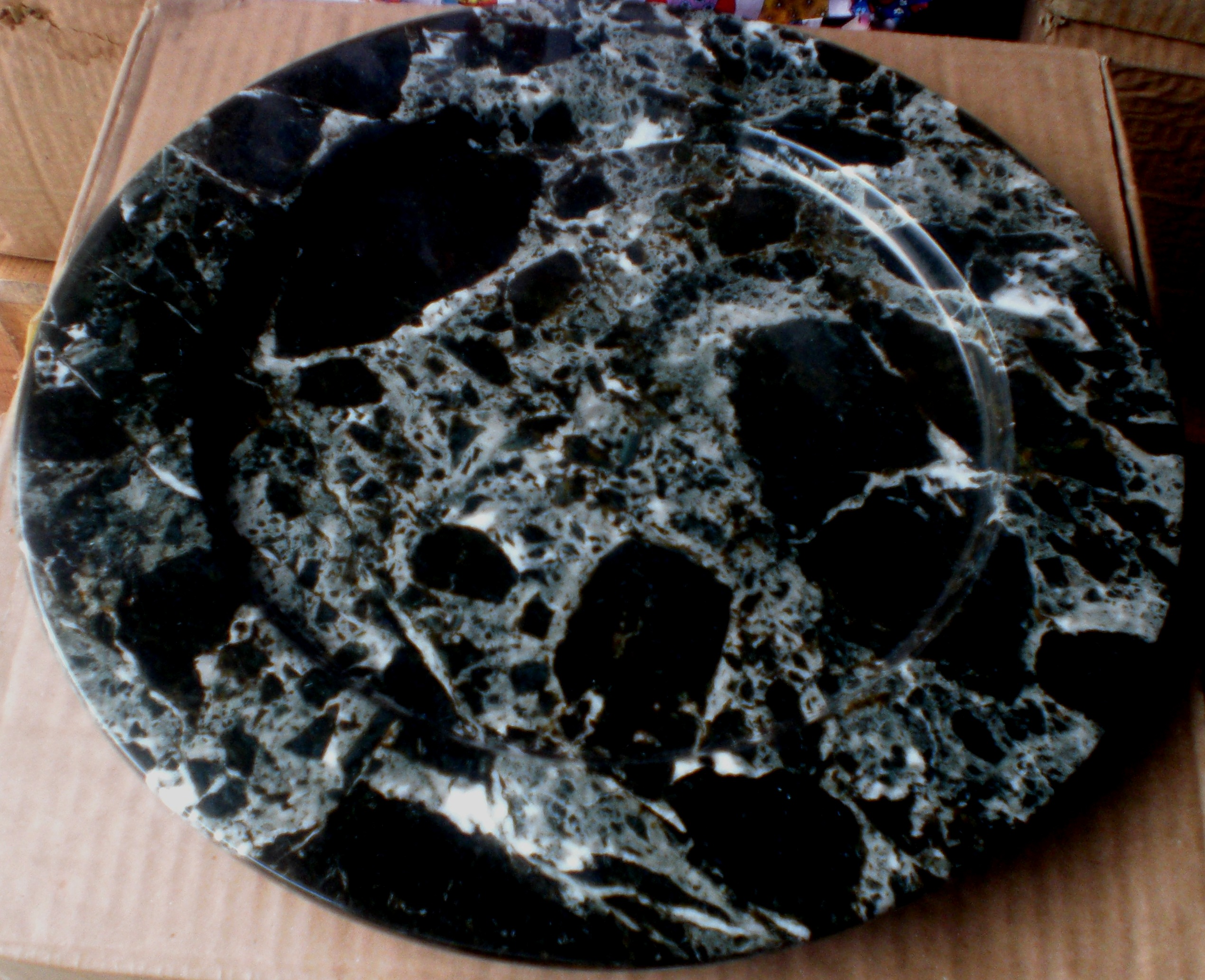 Zebra Black Marble Platter