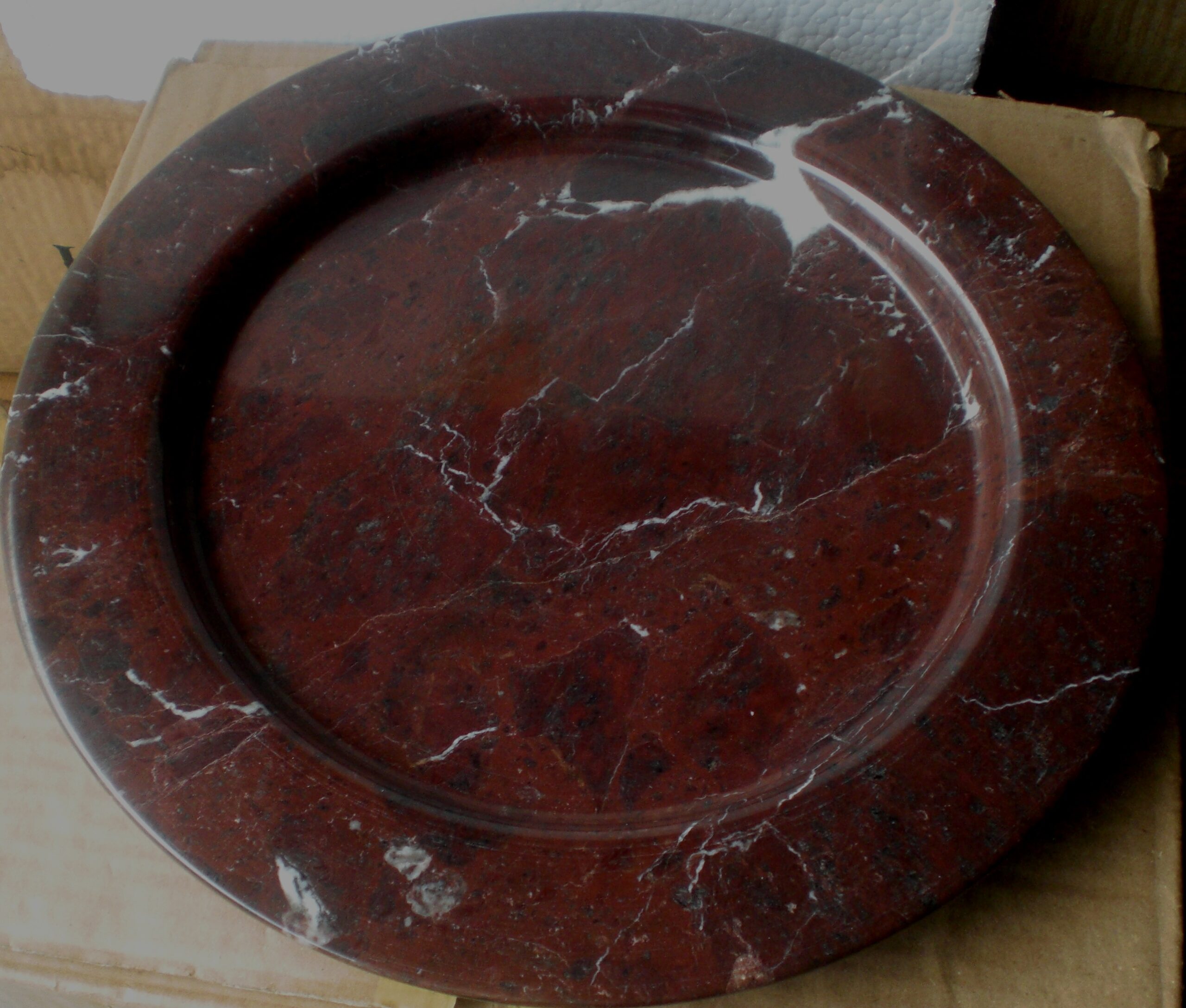 Zebra Maroon Marble Platter